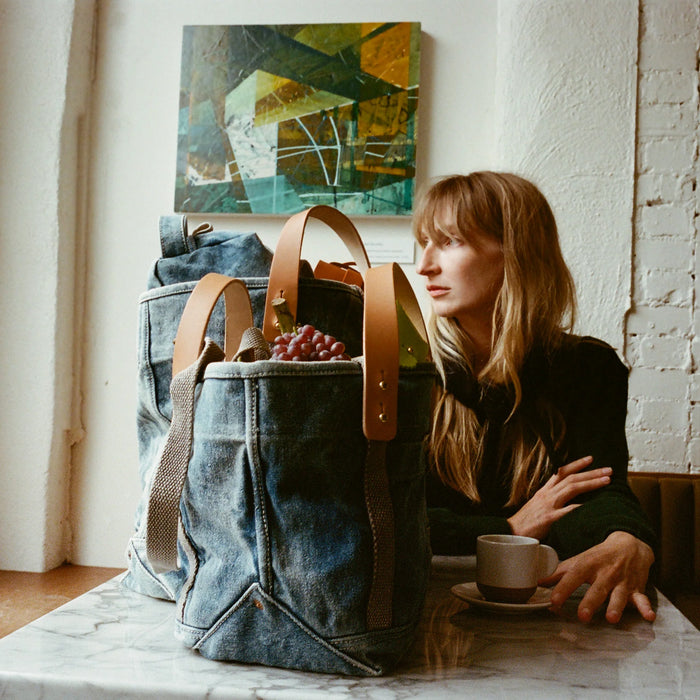 Lunch Tote | Washed Denim