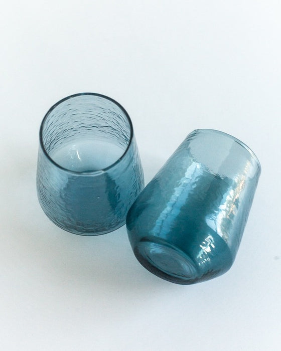 Handblown Hammered Glass Tumbler