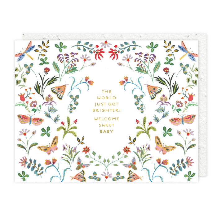 Butterfly Garden Baby Card