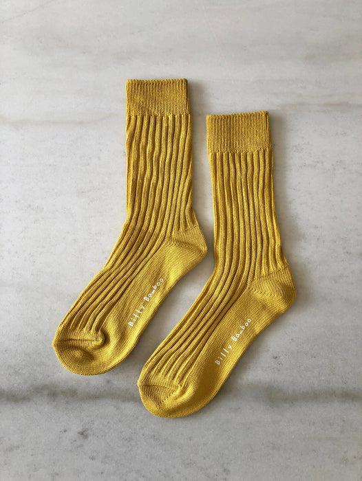 Ribbed Cotton High Socks