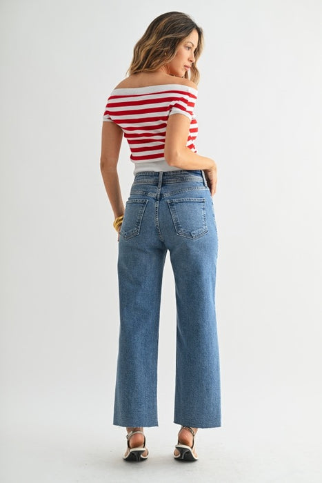 High Rise Utility Wide Leg Jean