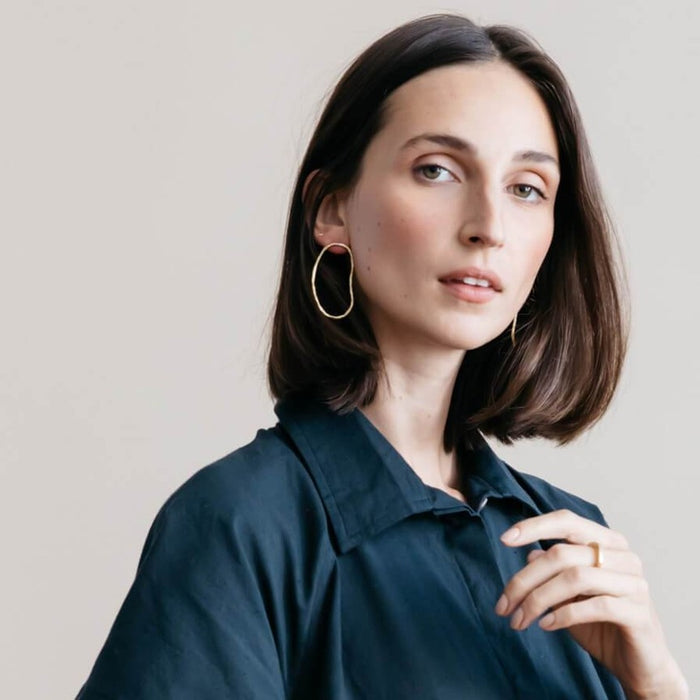 Pool Statement Earrings - Brass