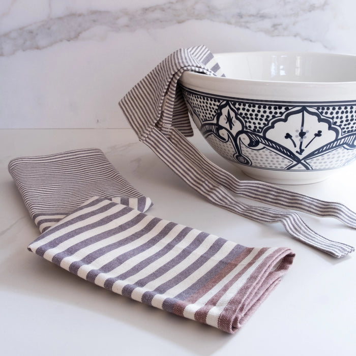 Cotton Stripe Tea Towels - Set of 2