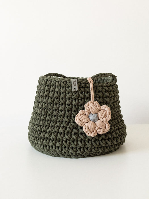 Recycled Cotton Toy Basket w/Handles