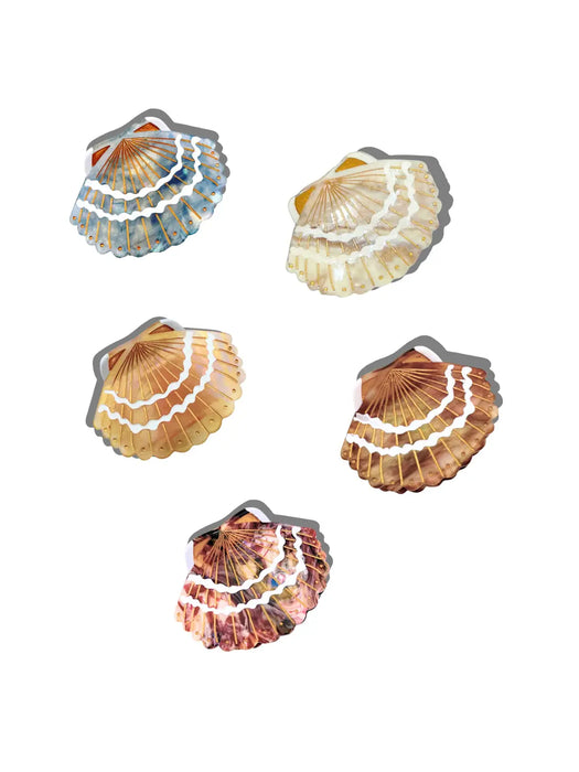 Eco-Friendly Hand-Painted Seashell Claw Hair Clip