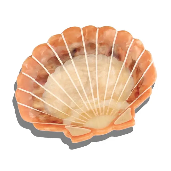 Eco-Friendly Hand-Painted Sunset Seashell Claw Hair Clip