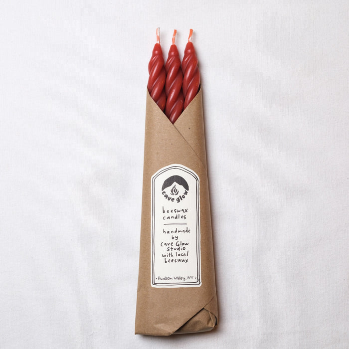 Rose Beeswax Spiral Tapers - Set of 3