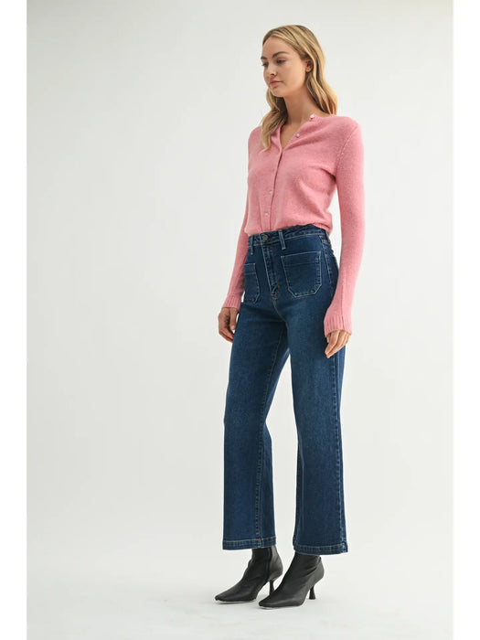 Patch Pocket Wide Leg Jean