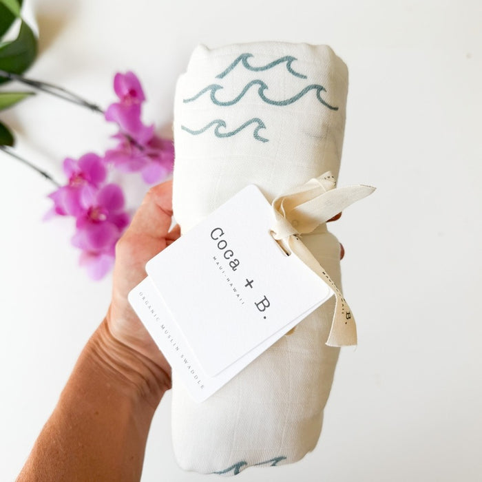Surfer Wave Organic Bamboo Swaddle