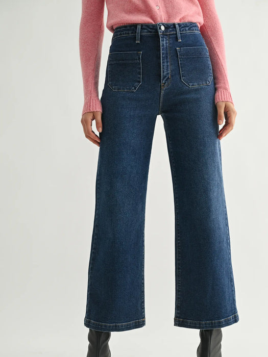 Patch Pocket Wide Leg Jean