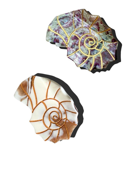 Eco-Friendly Hand-Painted Sundial Shell Claw Hair Clip