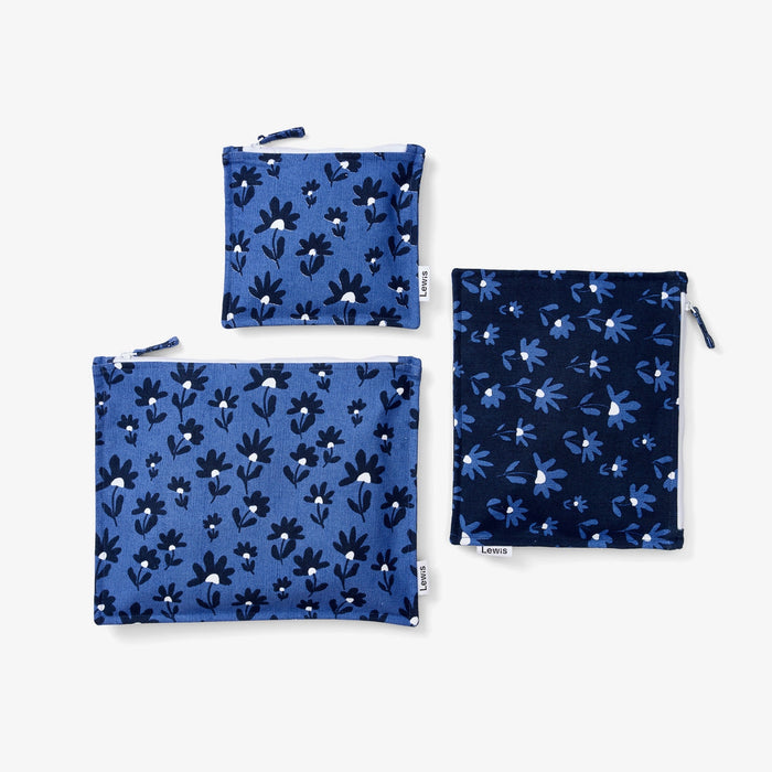 Midnight Flower Field Zip Pouch Set