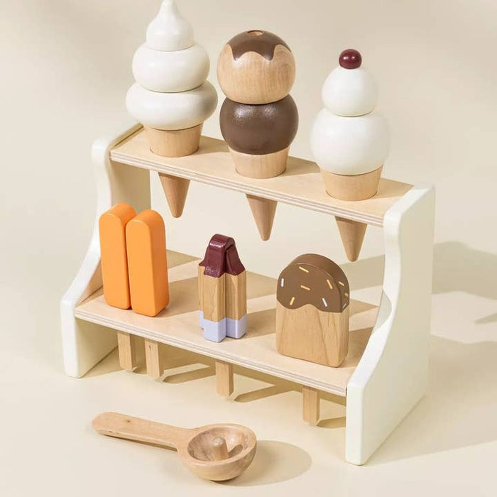 Wooden Ice Cream Stand & Accessories