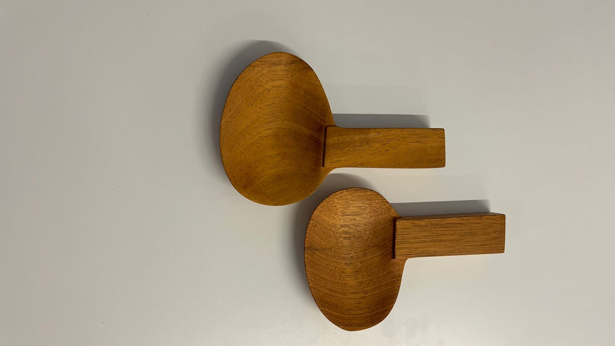 Carved Mahogany Salad Servers - Set of 2