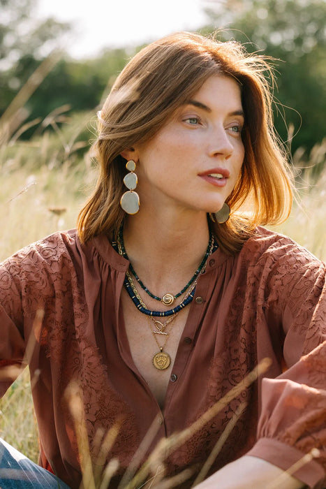 Deep Indigo Heishi Necklace