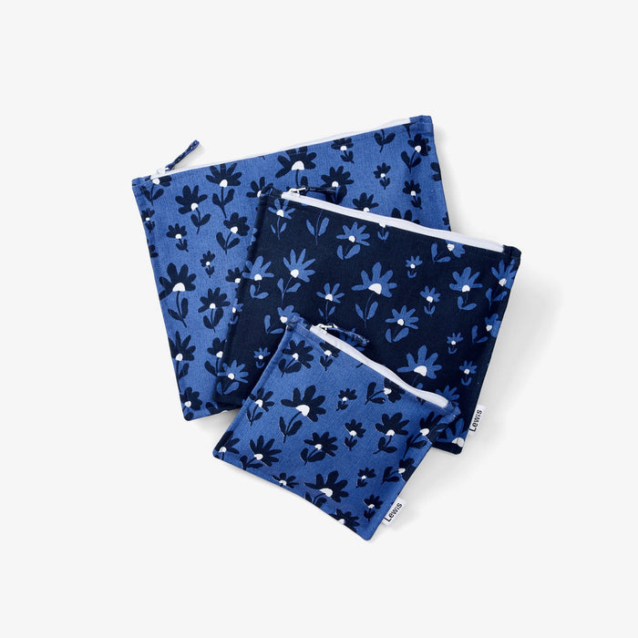 Midnight Flower Field Zip Pouch Set