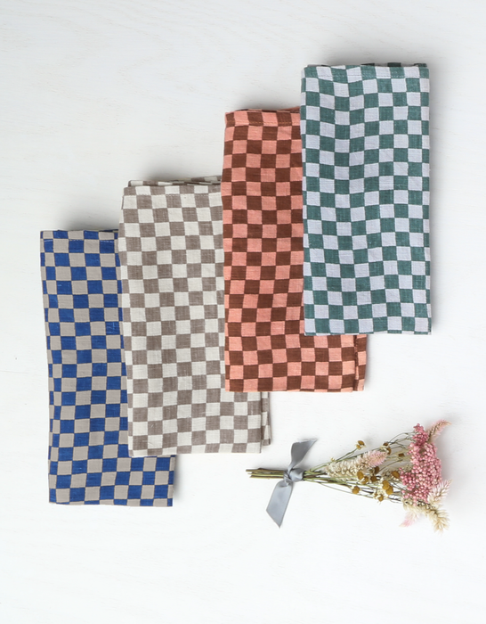 Checkered Linen Tea Towel