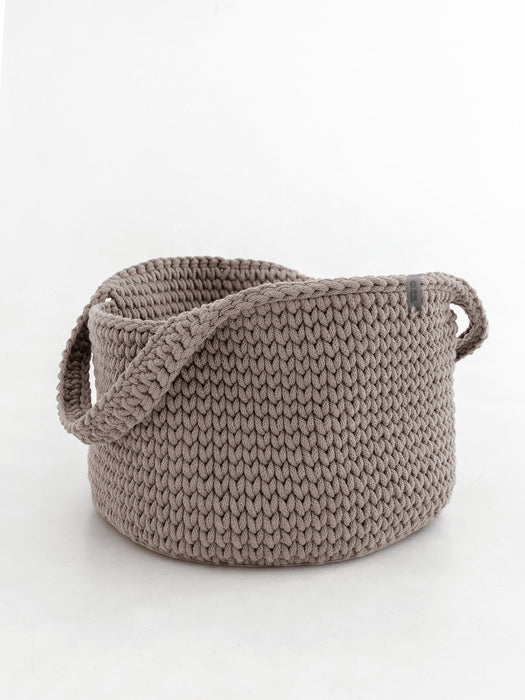 Recycled Cotton Round Basket w/Handles