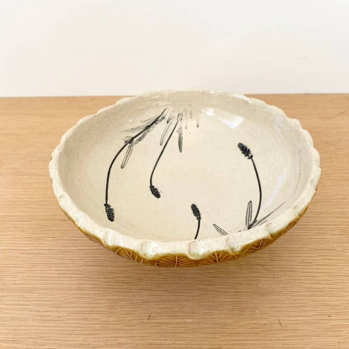 Botanical High Footed Ceramic Fruit Bowl