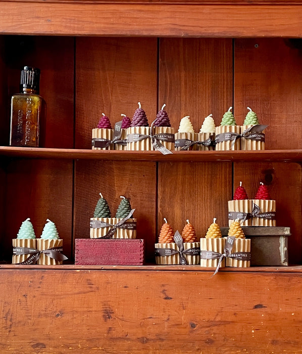 Small Pine Cone Beeswax Candles - Set of 2