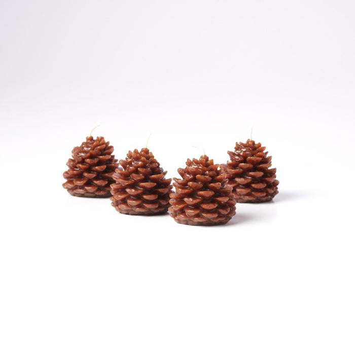 Wee Pine Cone Beeswax Candles - Set of 4