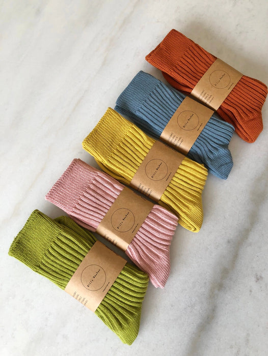 Ribbed Cotton High Socks