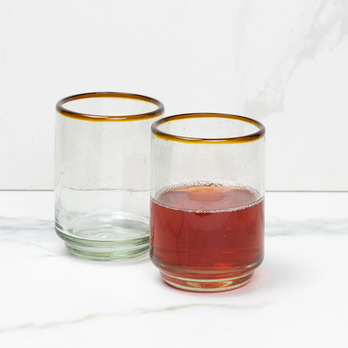 Colored Rim Medium Stacking Glass