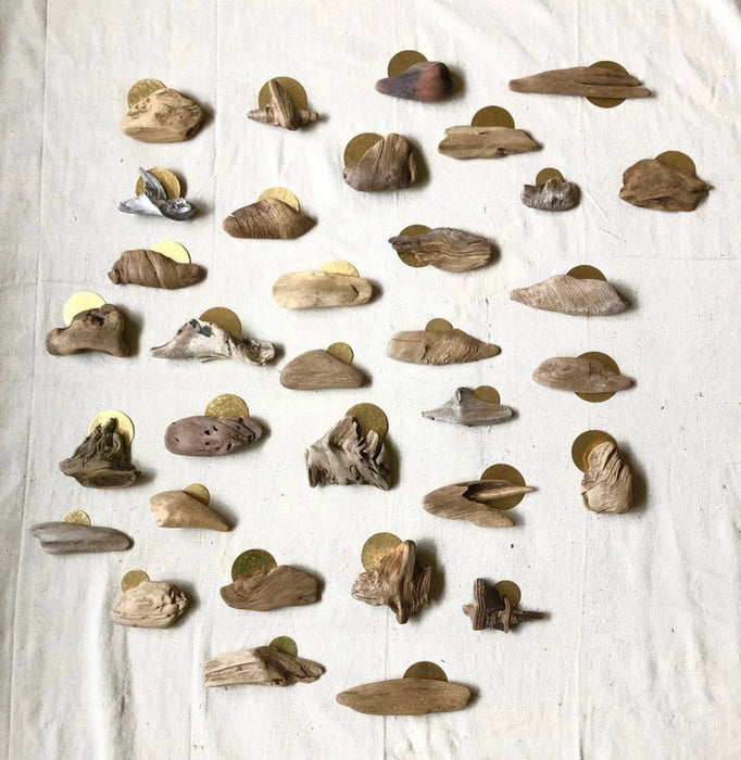 Mini Driftwood & Brass Wall Sculpture