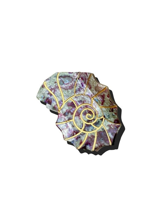 Eco-Friendly Hand-Painted Sundial Shell Claw Hair Clip