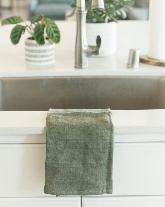 Stone Washed Linen Tea Towel