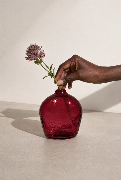 Bloom Handblown Hammered Glass Bud Vase