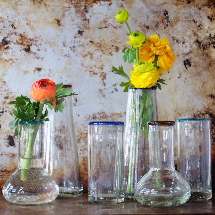 Small Amber Rim Bulb Vase