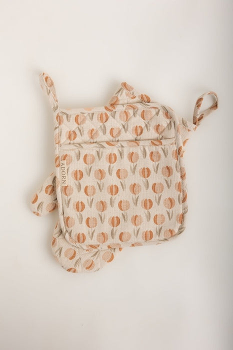 Batik Pot Holder - Tulips & Cream