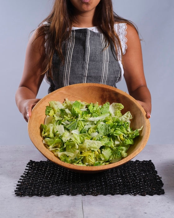 17" Large Round Wood Salad Bowl