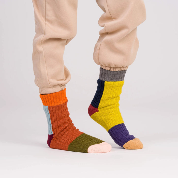 Mismatch Knit House Socks