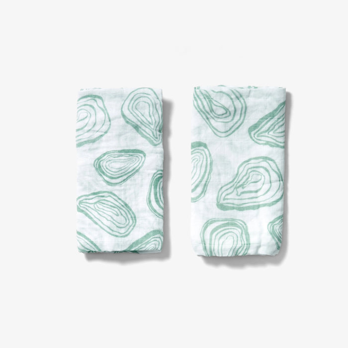 Agave Oyster Burp Cloth Set