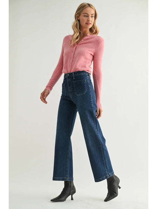 Patch Pocket Wide Leg Jean