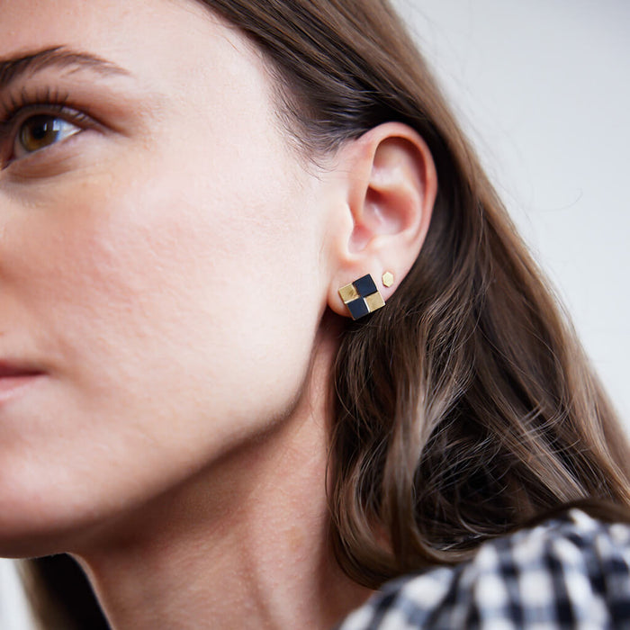 Checkers Stud Earrings