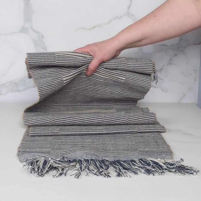 Hand Loomed Cotton & Jute Table Runner