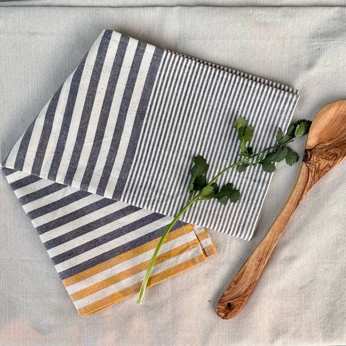 Cotton Stripe Tea Towels - Set of 2