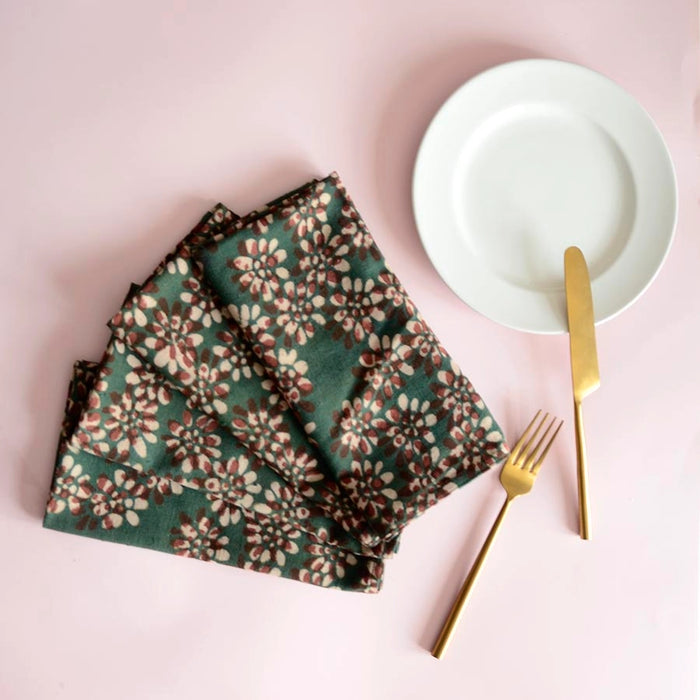 Amar Floral Print Napkins - Set of 4