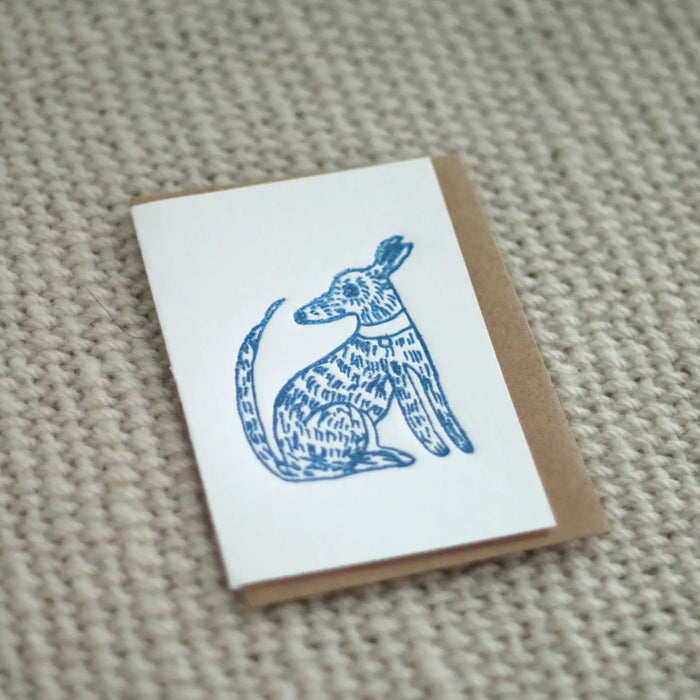 Sitting Dog Hand-Embossed Card