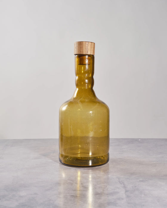 Amber Hand Blown Glass Decanter