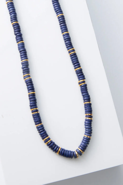 Deep Indigo Heishi Necklace