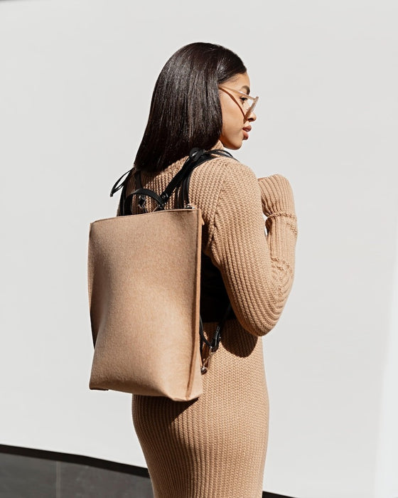 Wool Felt & Leather Backpack