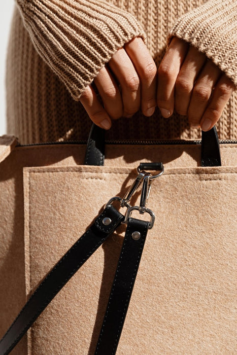 Wool Felt & Leather Backpack