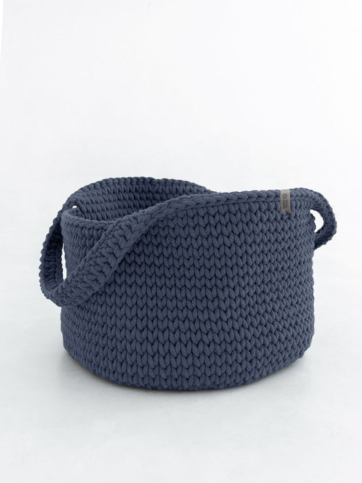 Recycled Cotton Round Basket w/Handles