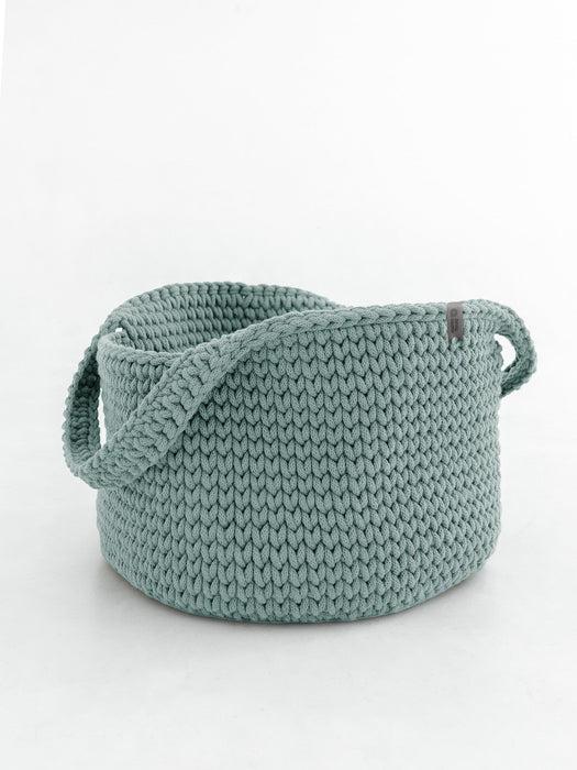 Recycled Cotton Round Basket w/Handles