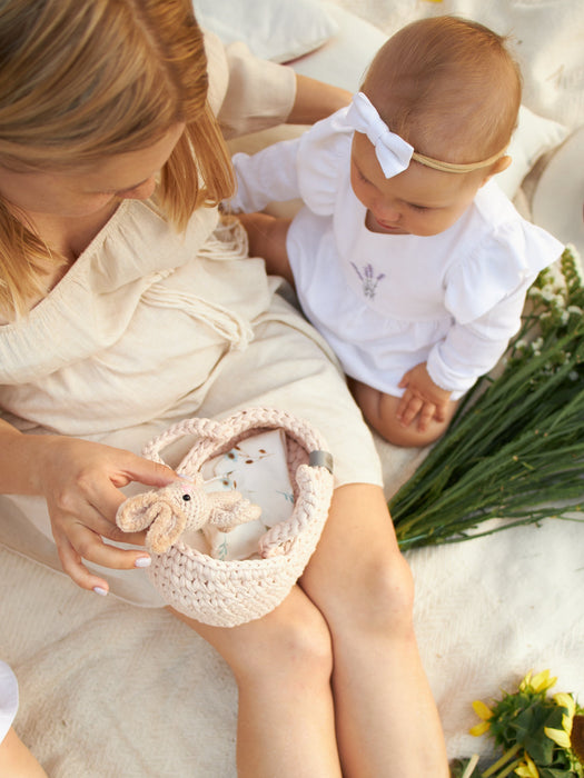 Mini Doll Moses Basket w/Rocking Stand