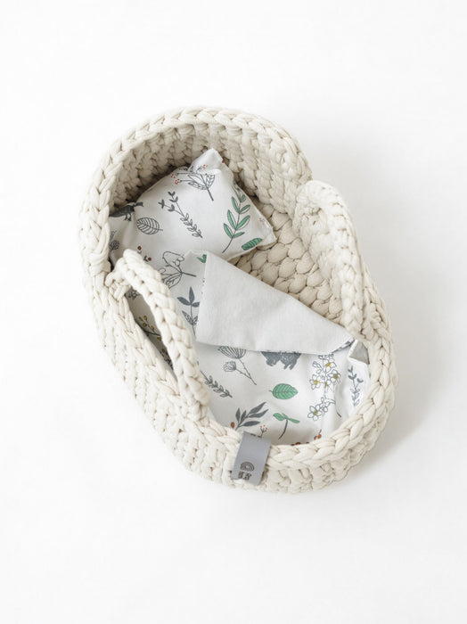 Mini Doll Moses Basket w/Rocking Stand